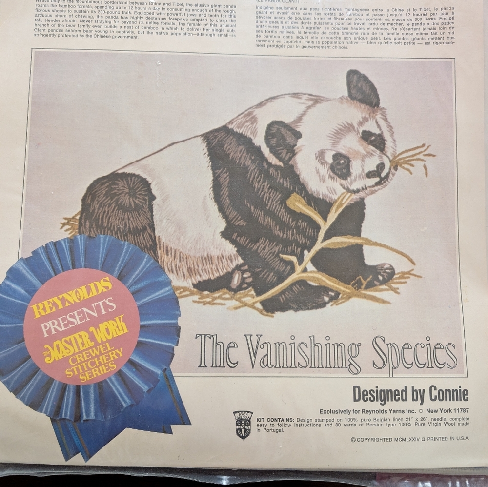 The Vanishing Species Crewel Kit